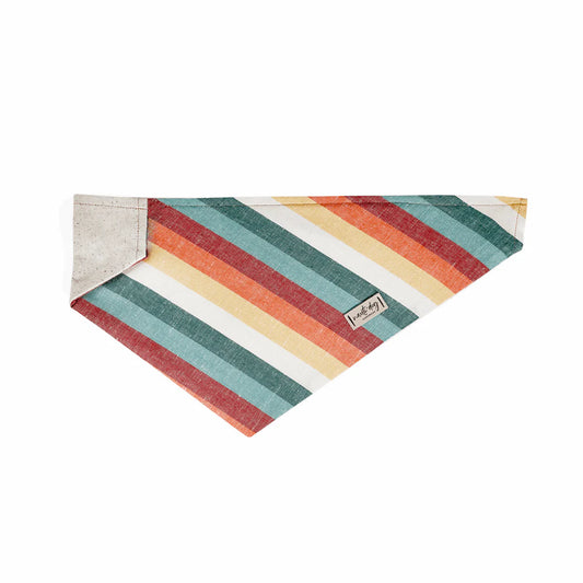 Sunset Stripe Linen Dog Bandana
