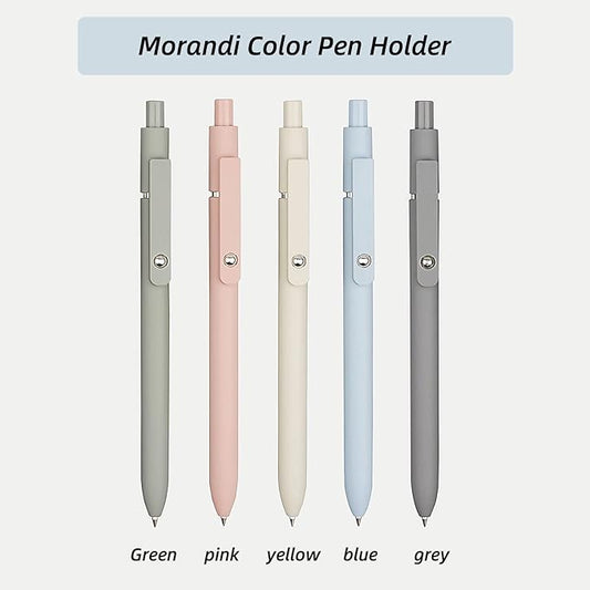 Gel Pens, 5 Pcs 0.5mm Black Ink Pens Fine Point Smooth Writing Pens, High-End Series Pens for Journaling Note Taking, Cute Office School Supplies Gifts for Women Men (Morandi)